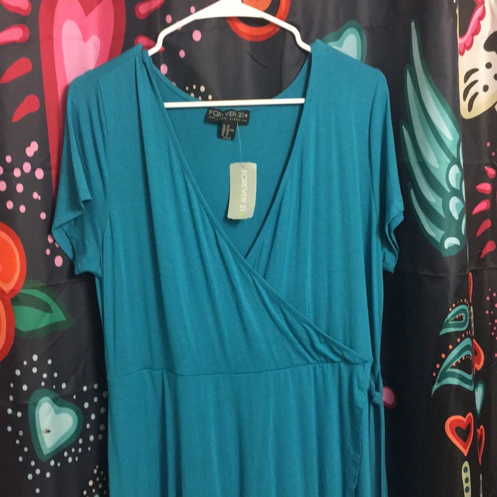 Forever 21 Teal Wrap Dress Size 2x